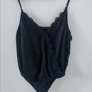 Abercrombie Black Silk Bodysuit Size XL